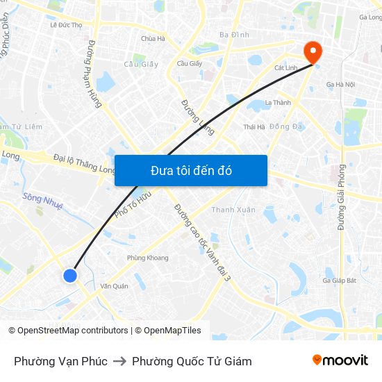 Phường Vạn Phúc to Phường Quốc Tử Giám map