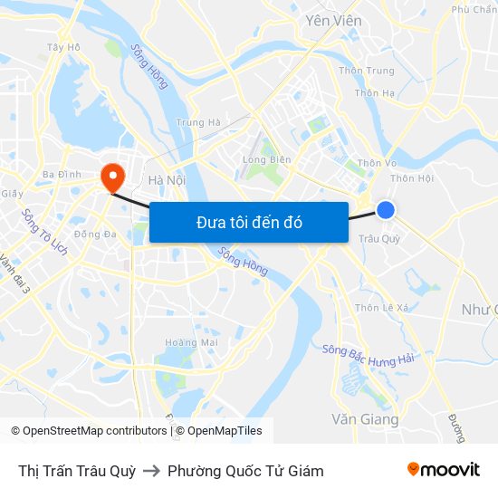 Thị Trấn Trâu Quỳ to Phường Quốc Tử Giám map