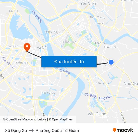 Xã Đặng Xá to Phường Quốc Tử Giám map