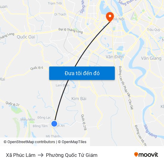 Xã Phúc Lâm to Phường Quốc Tử Giám map