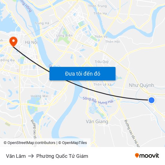 Văn Lâm to Phường Quốc Tử Giám map