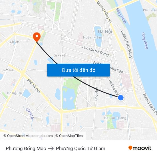 Phường Đống Mác to Phường Quốc Tử Giám map