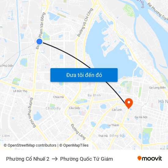 Phường Cổ Nhuế 2 to Phường Quốc Tử Giám map