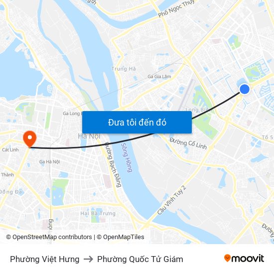 Phường Việt Hưng to Phường Quốc Tử Giám map
