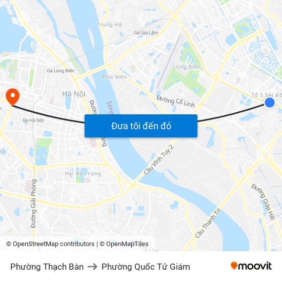 Phường Thạch Bàn to Phường Quốc Tử Giám map