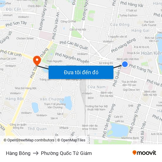 Hàng Bông to Phường Quốc Tử Giám map