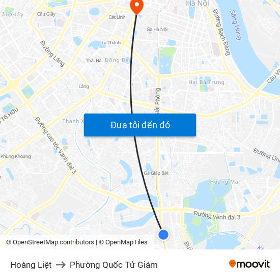 Hoàng Liệt to Phường Quốc Tử Giám map