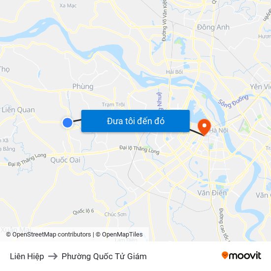 Liên Hiệp to Phường Quốc Tử Giám map