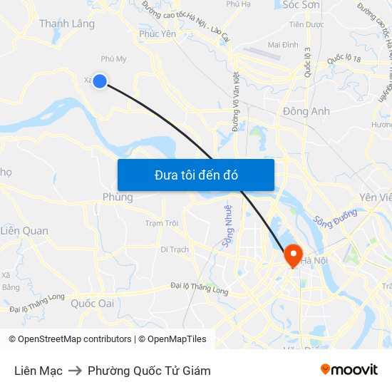 Liên Mạc to Phường Quốc Tử Giám map