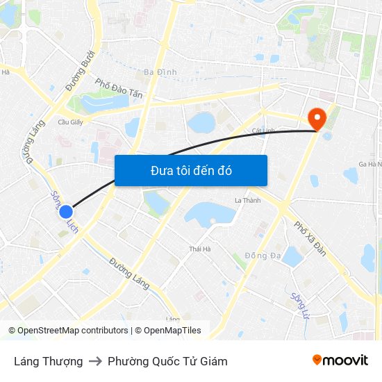 Láng Thượng to Phường Quốc Tử Giám map