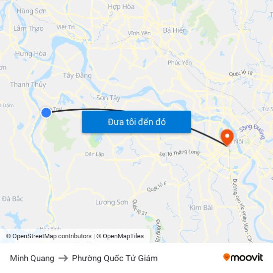 Minh Quang to Phường Quốc Tử Giám map