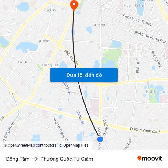 Đồng Tâm to Phường Quốc Tử Giám map