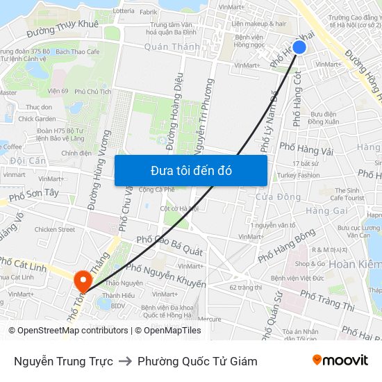 Nguyễn Trung Trực to Phường Quốc Tử Giám map