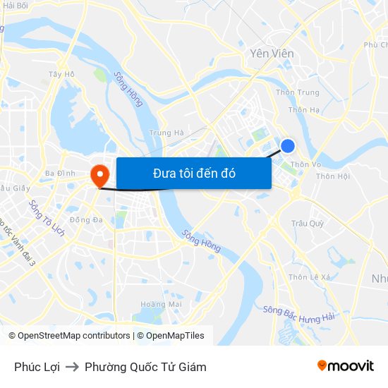 Phúc Lợi to Phường Quốc Tử Giám map