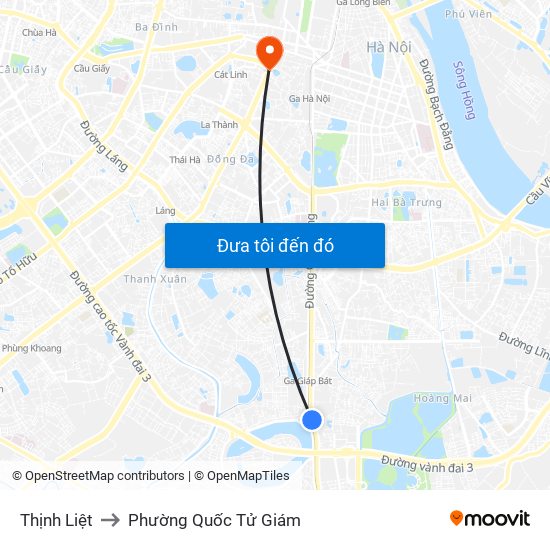 Thịnh Liệt to Phường Quốc Tử Giám map