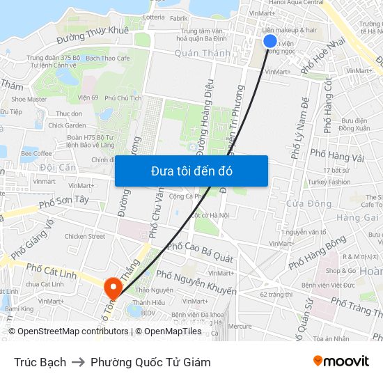 Trúc Bạch to Phường Quốc Tử Giám map