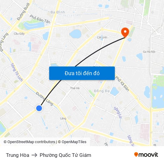 Trung Hòa to Phường Quốc Tử Giám map