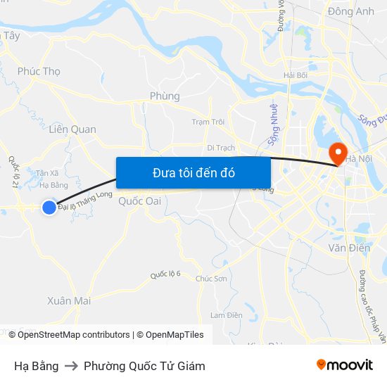 Hạ Bằng to Phường Quốc Tử Giám map