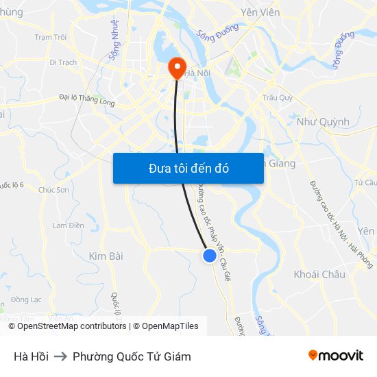 Hà Hồi to Phường Quốc Tử Giám map