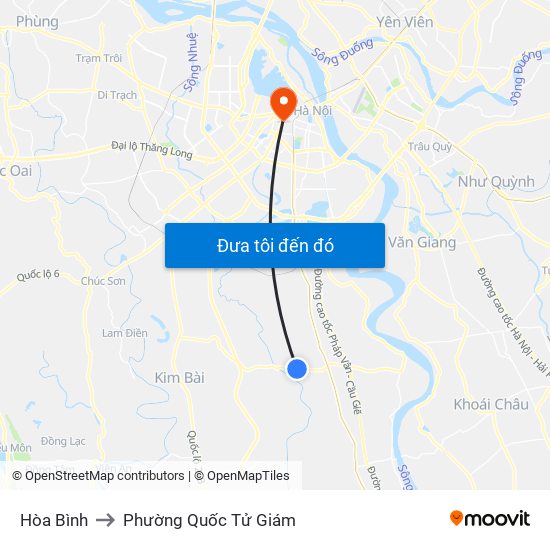 Hòa Bình to Phường Quốc Tử Giám map