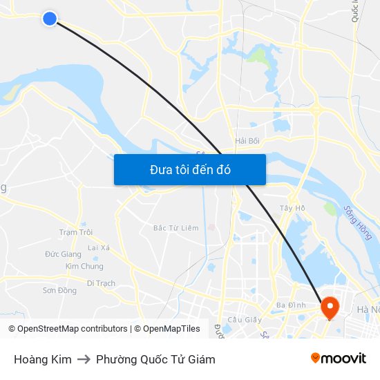 Hoàng Kim to Phường Quốc Tử Giám map