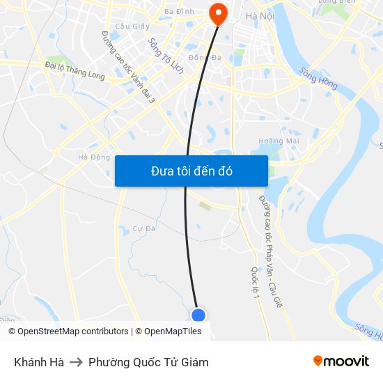 Khánh Hà to Phường Quốc Tử Giám map