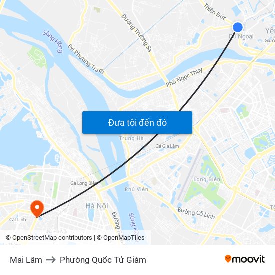 Mai Lâm to Phường Quốc Tử Giám map