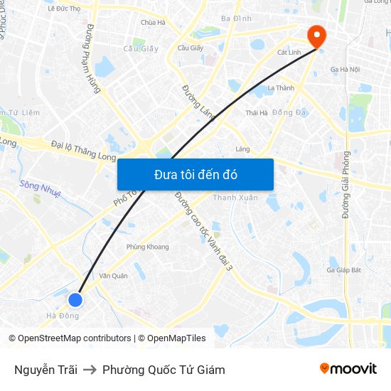 Nguyễn Trãi to Phường Quốc Tử Giám map