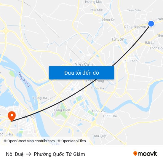 Nội Duệ to Phường Quốc Tử Giám map