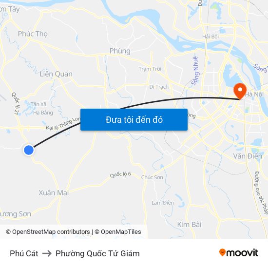 Phú Cát to Phường Quốc Tử Giám map