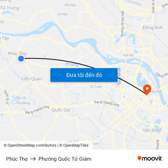 Phúc Thọ to Phường Quốc Tử Giám map