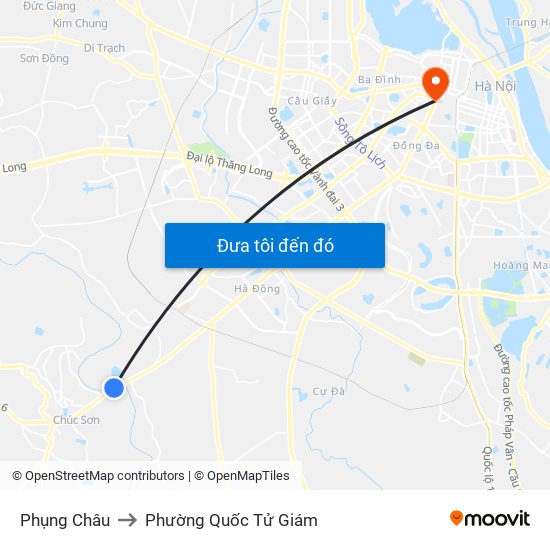 Phụng Châu to Phường Quốc Tử Giám map