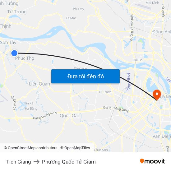 Tích Giang to Phường Quốc Tử Giám map