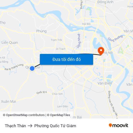 Thạch Thán to Phường Quốc Tử Giám map