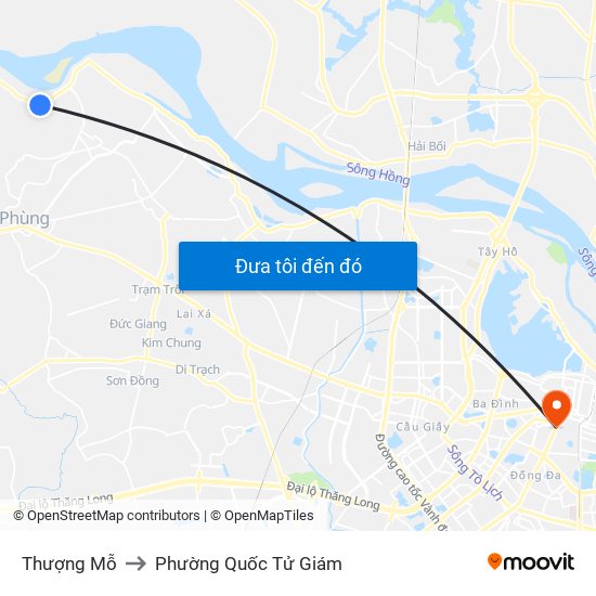 Thượng Mỗ to Phường Quốc Tử Giám map