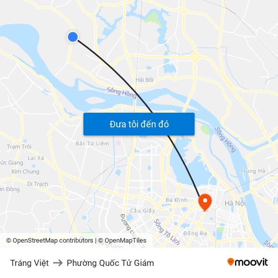 Tráng Việt to Phường Quốc Tử Giám map