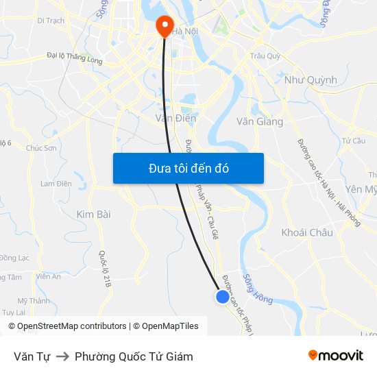 Văn Tự to Phường Quốc Tử Giám map