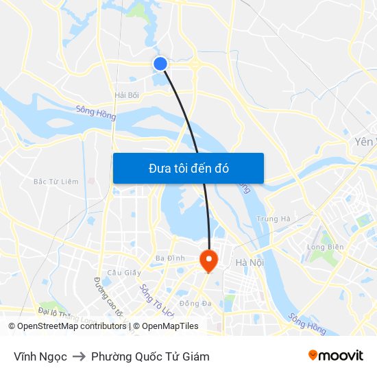 Vĩnh Ngọc to Phường Quốc Tử Giám map