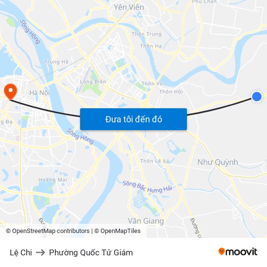 Lệ Chi to Phường Quốc Tử Giám map