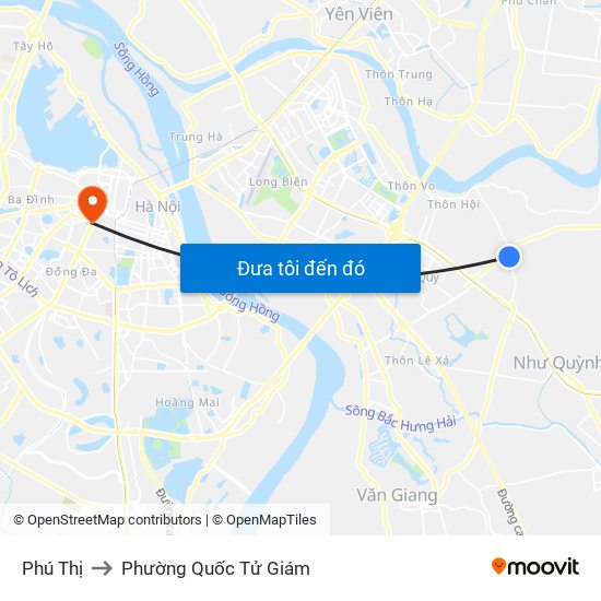 Phú Thị to Phường Quốc Tử Giám map