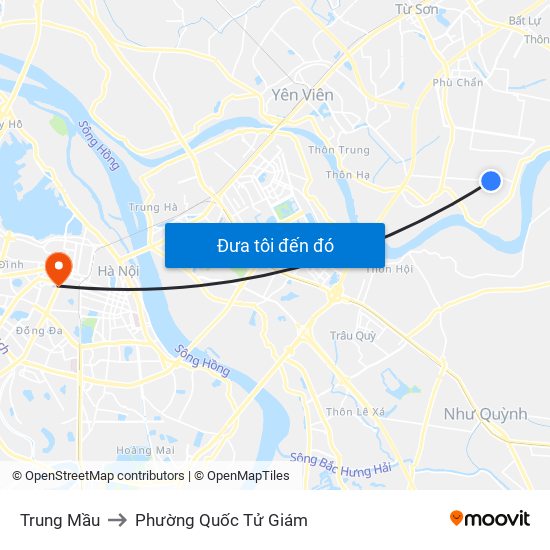 Trung Mầu to Phường Quốc Tử Giám map