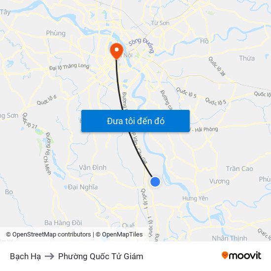 Bạch Hạ to Phường Quốc Tử Giám map