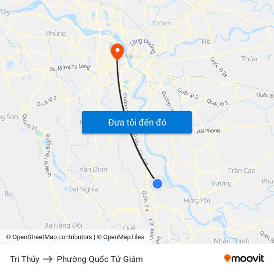 Tri Thủy to Phường Quốc Tử Giám map