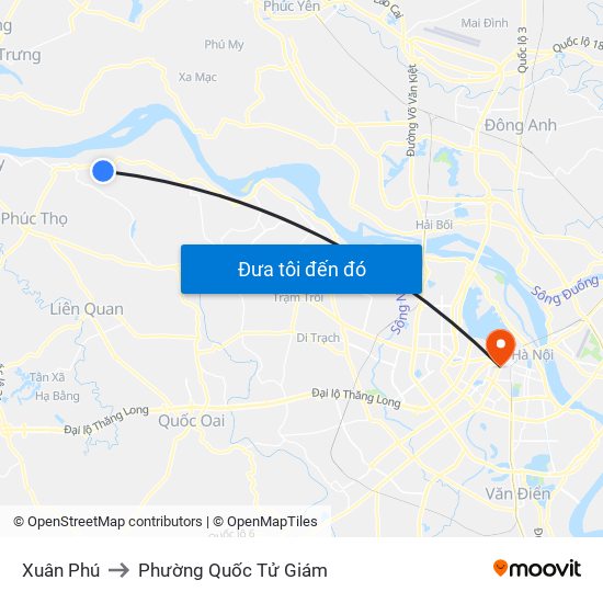 Xuân Phú to Phường Quốc Tử Giám map