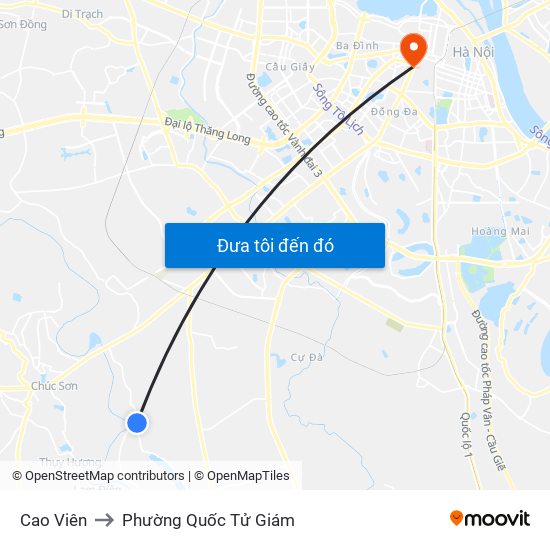 Cao Viên to Phường Quốc Tử Giám map