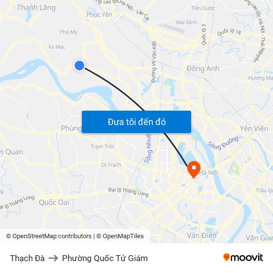 Thạch Đà to Phường Quốc Tử Giám map