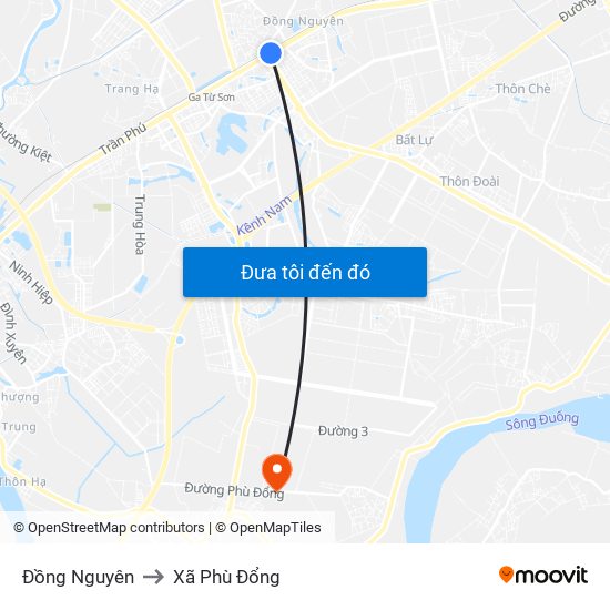 Đồng Nguyên to Xã Phù Đổng map