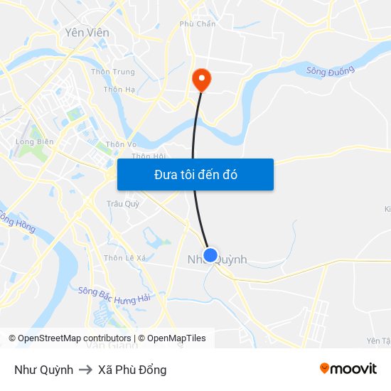 Như Quỳnh to Xã Phù Đổng map