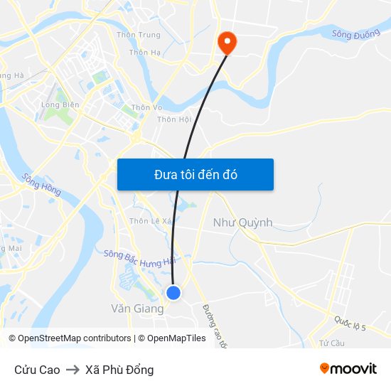 Cửu Cao to Xã Phù Đổng map