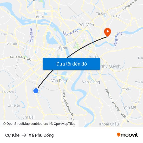 Cự Khê to Xã Phù Đổng map